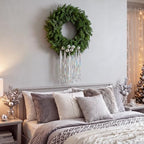 Norme 24 Inch Christmas Pine Wreath for Front Door,Silver Balls - Image 4