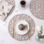 Threehoney Paper Braided Round Placemats, Set of 24, Mocha, 13 in - Image 6