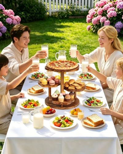 4 Tier Wooden Cake Stand, Cupcake Dessert Display Stand for 24-50 Cupcakes - Image 6