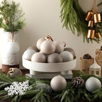 Yunlly 12 Pcs Neutral Christmas Ornament, Ivory Taupe Beige, 3.15'' - Image 4