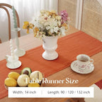 100% Pure French Linen Table Runner (Caramel,14x90 Inch) - Image 5