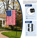 10FT Adjustable Garden Flag Pole Stand with Eagle Top for Outdoor - Image 5