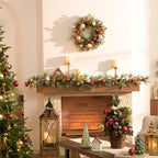 Valery Madelyn 20" Pre-Lit Christmas Wreath for Front Door with Light - Image 2