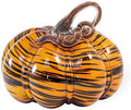 Boston International Decorative Handblown Glass Pumpkin Figurine, 9 x 7-Inches, Tiger Print,FEI19307 by BostonInternational