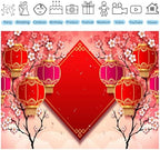 Lunar New Year Backdrop 12x8ft Vietnamese Chinese New Year Backgrounds Festivals Party Decorations Photo Booth Props - Image 3
