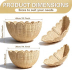 Set of 2 Scalloped Woven Rattan Wall Hanging Baskets, Decorative Wall Storage Baskets for Nursery, Bathroom, Kitchen, Farmhouse & Entryway Decor - Image 2