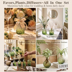 Clear Gradient Green Glass Bud Vase Set of 22 Pcs,Small Bud Vases in Bulk,Glass Crystal Flower Vases Table Centerpieces for Party Event Wedding Decor Baby Shower Decorations (Gradient Green, 22 Pcs) - Image 3
