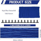 12 Pack 120 Inch Royal Blue Cheesecloth Table Runner Boho Rustic Gauze Sheer Romantic 10 FT Long Cheese Cloth Table Runner for Bridal Baby Shower Wedding Party Birthday Holiday Home Easter Decor - Image 2