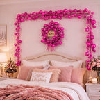 2 Pcs 6 ft Christmas Ball Ornament Garland, Hot Pink - Image 5