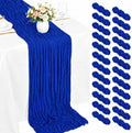 24 Pack Royal Blue Cheesecloth Table Runner 17 x 108 Inch Boho Table Runner by Miraluna