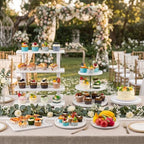 Roowest Wood Cake Stands Set of 6 Wood Dessert Tower Dessert Trays Desert Stands Cupcake Stand Rustic 3 Tier Farmhouse Cupcake Serving Stands with Dessert Trays for Tea Party(White) - Image 2