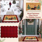 Lyrow 2 Pcs Welcome Doormat and Plaid Door Mat Anti-Slip Welcome Floor Mat - Image 4