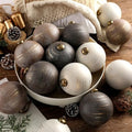 Yunlly 12 Pcs Neutral Christmas Ornament, Bronze Taupe Ivory, 4‘’ by Yunlly