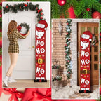 SmoothNovelty Christmas Wooden Porch Sign 47'' Merry Christmas Welcome Porch Signs for Front Door Home Xmas Tree Snowman Wooden Vertical Standing Decor for Garden Yard Party Decor(Santa Claus) - Image 5