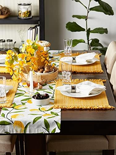 DII Variegated Tabletop Collection, Placemat Set3x19, Apricot, 6 Piece - Image 6