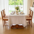 Linen World Linen Plaid Gingham Tablecloth 120x60 Inch,100% French Flax Rectangle Linen Table Cloth for Dining Table,Soft Washed Farmhouse Table Cover,Natural Plaid - Image 3