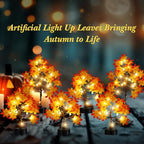 Coume 6 Pack Thanksgiving Decorations Small Fall Lighted Maple Tree - Image 2