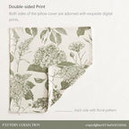 Foindtower Set of 2 Linen Floral Throw Pillow Covers Neutral Vintage Print Decorative Cushion Covers Farmhouse Boho Home Decor for Sofa Chair Couch Bedroom Living Room,24×24 Inch,Sage Green - Image 7