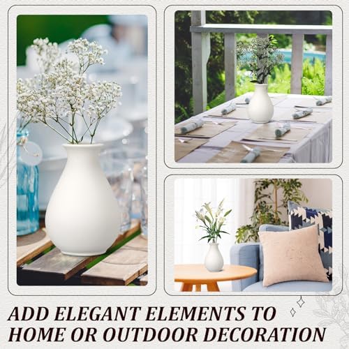Tioncy 15 Pack 3.9" x 2.76" Small Ceramic Bud Vases, White Vase for Flowers - Image 4