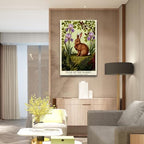 e Lunar Year of the Rabbit Art Print – Zodiac Wall Decor with Purple Iris Pattern Tender Caring Perceptive Refined Lunar New Year Poster for Home and Office 8X12 in Wrapped Framed - Image 7