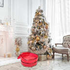 Hemoton Wreath Storage Bag Pe Double Layered, with Handles Red - Image 7