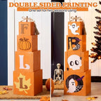 Chumia Fall Porch Outdoor Decor Stacked Pumpkin Ghost Boo Box for Halloween - Image 4