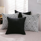 HPUK Throw Pillow Covers 18x18, 4 Pack, Black Textured Couch Pillow Covers - Image 6