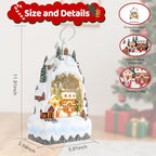 Christmas Snow Globe Lantern with 8 Holiday Music, Christmas Water Snow Globe USB/Battery Powered 6H Timer, Glitter Snowfall Build A Snowman Scene for Family Friends (Build A Snowman) - Image 3
