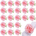 Yunsailing 24 Pcs Flower Napkin Rings Peony Floral Handmade Napkin Holder Rings Handicraft Holder for Table Decorations Wedding Holiday Banquet Luncheons Birthday Party Picnics Supplies(Pink) by Yunsailing