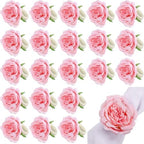 Yunsailing 24 Pcs Flower Napkin Rings Peony Floral Handmade Napkin Holder Rings Handicraft Holder for Table Decorations Wedding Holiday Banquet Luncheons Birthday Party Picnics Supplies(Pink) by Yunsailing