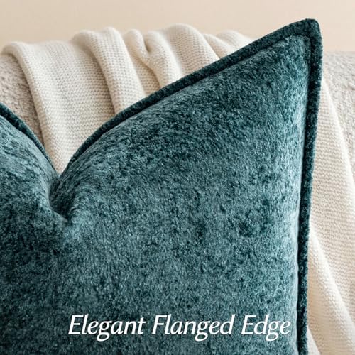 a moment Throw Pillow Covers 24X24 Inch 4 Packs,Soft Velvet Decorative Pillow Cases with 3D Ice Flower,Texture Modern Accent Cushion Covers for Sofa Couch Home Decor Peacock Noir - Image 3