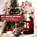Drydiet 72 Inch Large White Knit Christmas Tree Skirt Xmas Tree Skirt Mat - Image 6