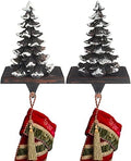 2025 New Christmas Stocking Holders for Mantle Set of 2 Snow Brown Vintage Xmas Tree with Non-Skid Stockings Holders for Fireplace Home Decor Holiday Gifts Christmas Decorations Indoor Supplies by JUSTOTRY