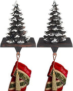 2025 New Christmas Stocking Holders for Mantle Set of 2 Snow Brown Vintage Xmas Tree with Non-Skid Stockings Holders for Fireplace Home Decor Holiday Gifts Christmas Decorations Indoor Supplies by JUSTOTRY