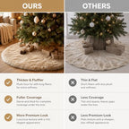AOGU 48 Inch Faux Fur Christmas Tree Skirt Beige Plush Skirt for Merry Christmas Party Christmas Tree Decoration - Image 4
