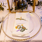 Tioncy 18 Pcs 12 Pack 18" Wildflower Embroidered Cloth Napkins, White - Image 3