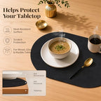 Homaxy Oval Heat Resistant Placemats Set of 6, Black - Image 2