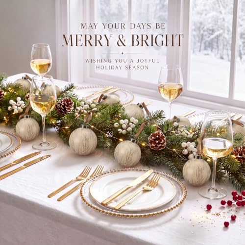Yunlly 12 Pcs Neutral Christmas Ball Ornament, Rustic White, 3.15'' - Image 5