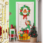 Preboun 6 Pcs Christmas Door Cover Decoration House Window Door Cover 78 x 35 Inches Santa Gingerbread Christmas Outdoor Sign for Home Wall Indoor Party Decorations - Image 3
