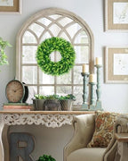 DDHS 16-18in Small Boxwood Wreath for Front Door – Artificial Green Farmhouse Wreath, Spring Summer Fall Winter DIY Decor, for Indoor Outdoor Year-Round Wedding Home Decorations - Image 6