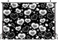 Valentines Day Black Heart Early 2000s Backdrop 12x8 FT Y2K Party Decorations 90S Old School Background for Photoshoot Valentines Banner Decor Birthday Props Banners for Romantic Party by Unknown