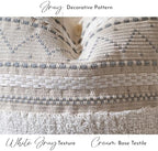 BlissBlush 20X54 Oversized Large Lumbar Pillow Cover for Bed, Rectangular Long Decorative Throw Pillowcase, Cotton Boho Accent Cushion with Gray Tufted Pattern and Tassels, Cream Neutral (Cover Only) - Image 4