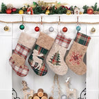 LUBOT New 4 Pack Christmas Stocking 20" Red Green Plush Plaid Mix and Match Classic Rustic Farmhouse Country Cotton Fireplace Hanging Xmas Stockings Decorations for Family Holiday Season Decor - Image 4