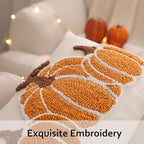 Fall Pillow Covers 12x20 Set of 2 Halloween Decor Orange Pumpkin - Image 3