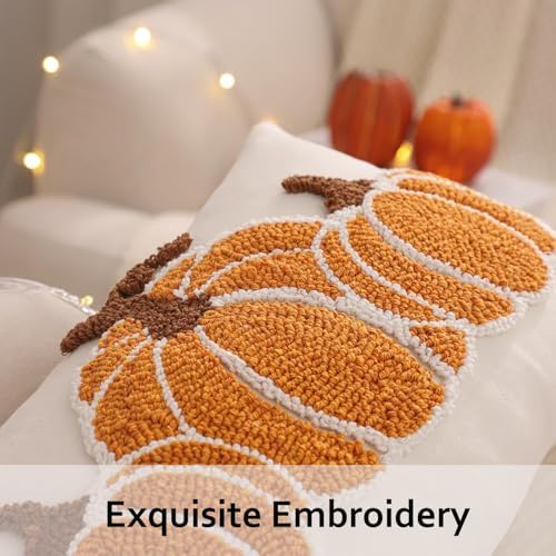 Fall Pillow Covers 12x20 Set of 2 Halloween Decor Orange Pumpkin - Image 3