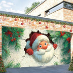 Pop Out Santa Christmas Garage Door Banner 16x7 Ft - Illusion Effect for Double Car Garage Outdoor Indoor Holiday Decor - Image 6