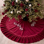 Velvet Christmas Tree Skirt, 60 Inches, Bow Style, Red by Vertintong