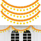 Riceshoot 3 Pcs Marigold Garland 4.6 ft for Day of The Dead Decor, Orange by Zuqqaaoor