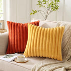 Pallene Faux Fur Decorative Throw Pillow Covers 24x24 Set of 2, Yellow - Image 5