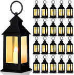 Hoolerry 24set Mini Lantern with LED Candle Halloween Wedding Decor, Black by Hoolerry